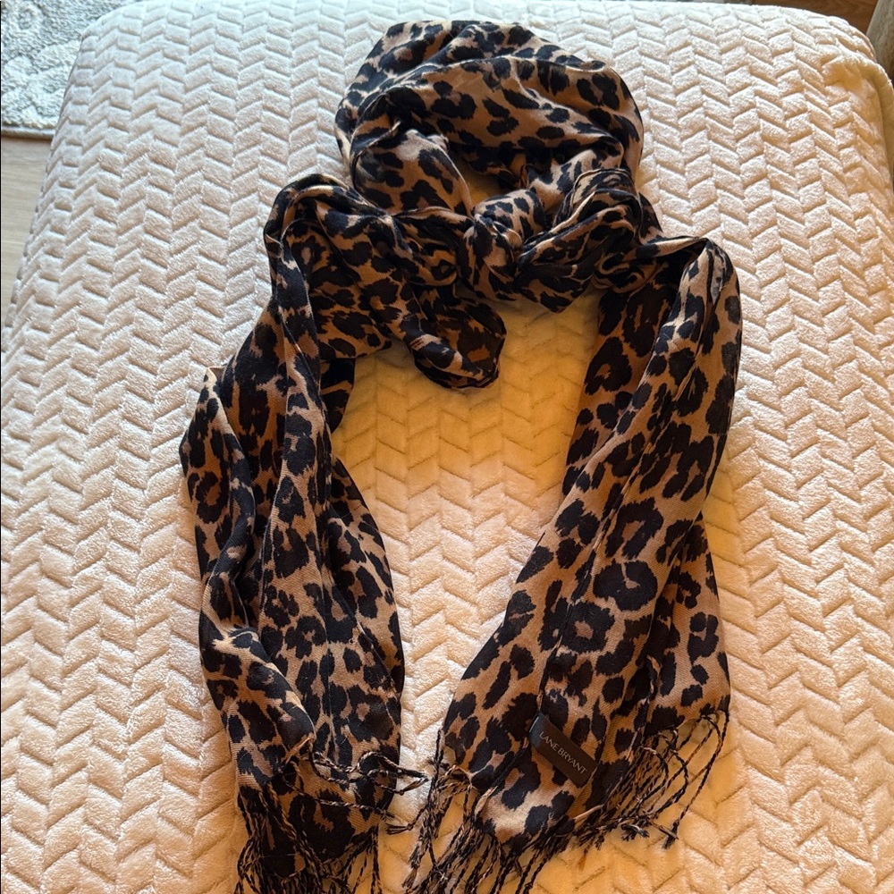 Lane Bryant Brown and Black Animal Print Scarf